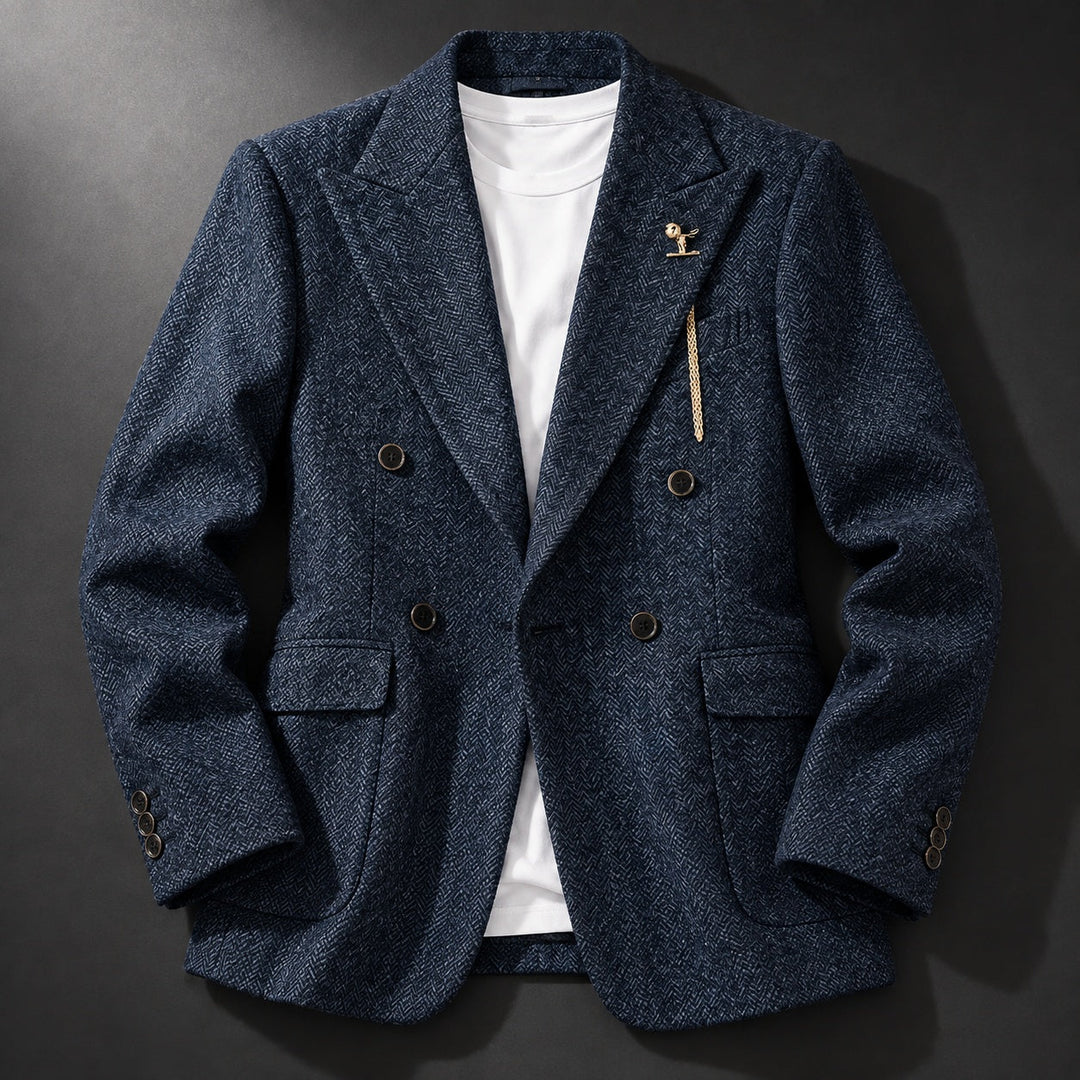 Ashcroft Herringbone Double-Breasted Blazer — ce_soul_s1_01