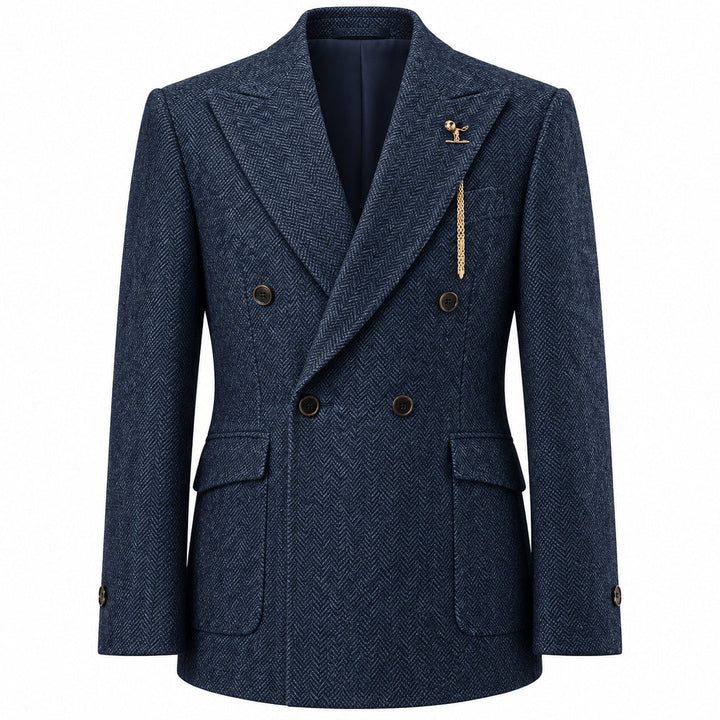 Ashcroft Herringbone Double-Breasted Blazer — ce_wb_01