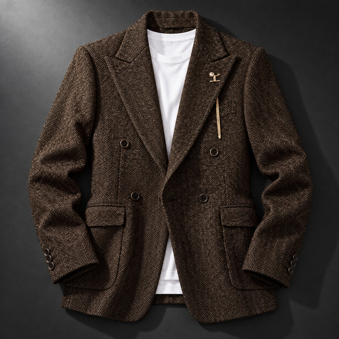 Ashcroft Herringbone Double-Breasted Blazer — ce_soul_s1_01