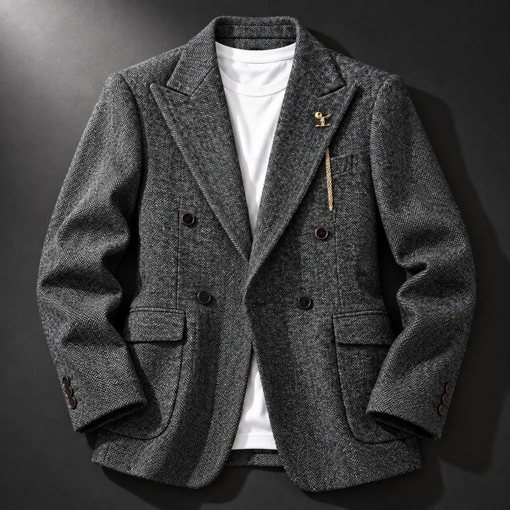 Ashcroft Herringbone Double-Breasted Blazer — ce_soul_s1_01