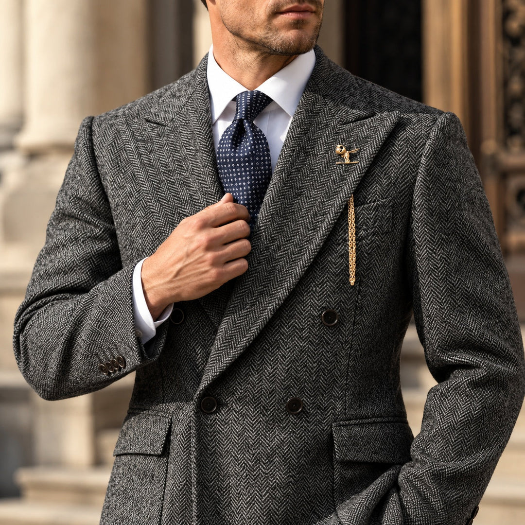 Ashcroft Herringbone Double-Breasted Blazer — ce_soul_s2_01