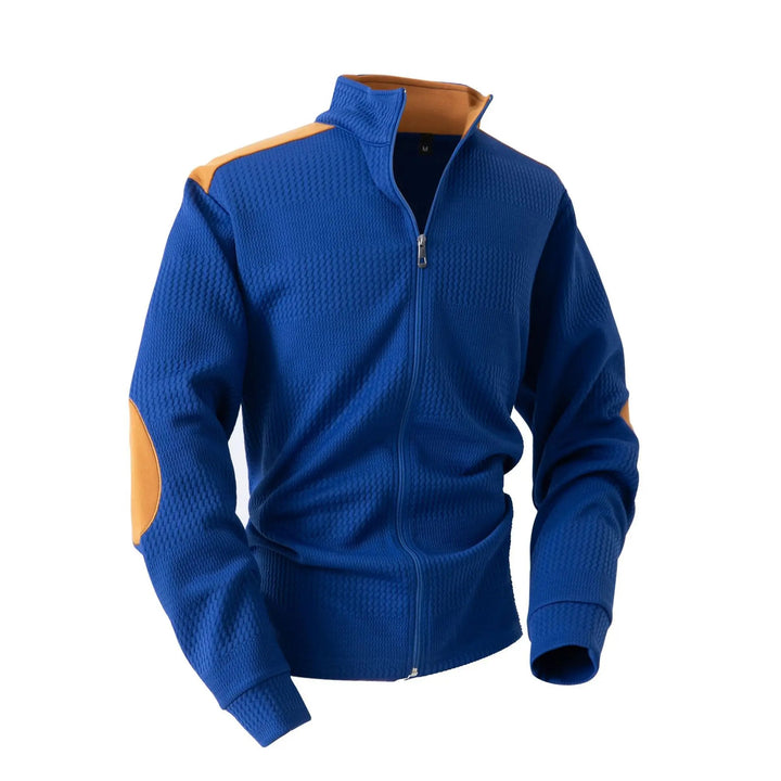 Elbow-Patch Zip Cardigan