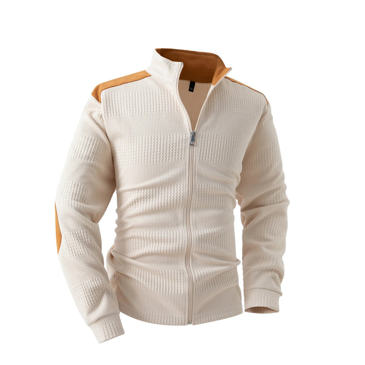 Elbow-Patch Zip Cardigan