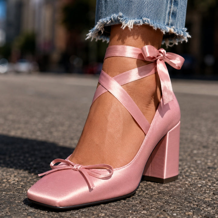 Ballerina Ribbon Satin Pumps — ce_brooklyn_s2_01
