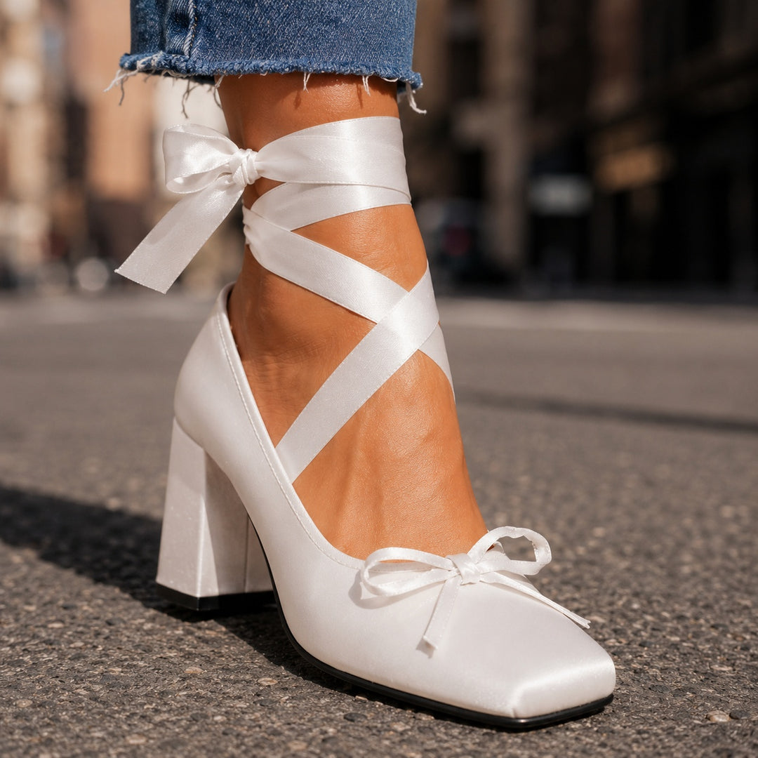Ballerina Ribbon Satin Pumps — ce_brooklyn_s2_01