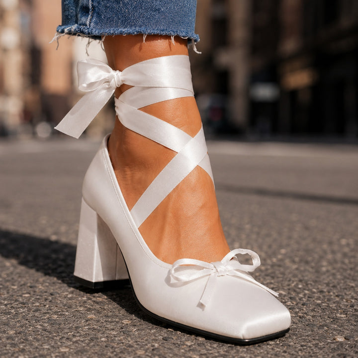 Ballerina Ribbon Satin Pumps — ce_brooklyn_s2_01