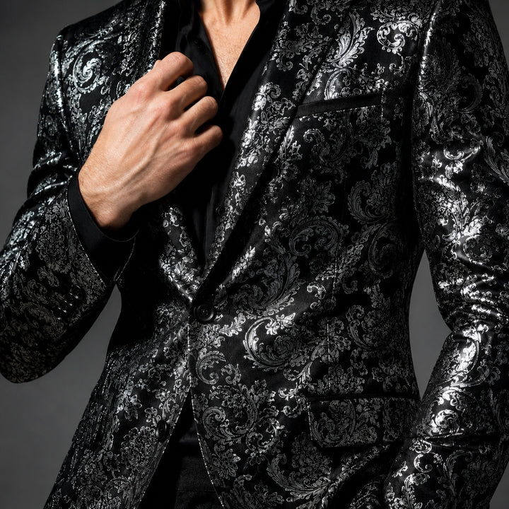 Barocco Foil-Print Party Blazer — ce_studio_01
