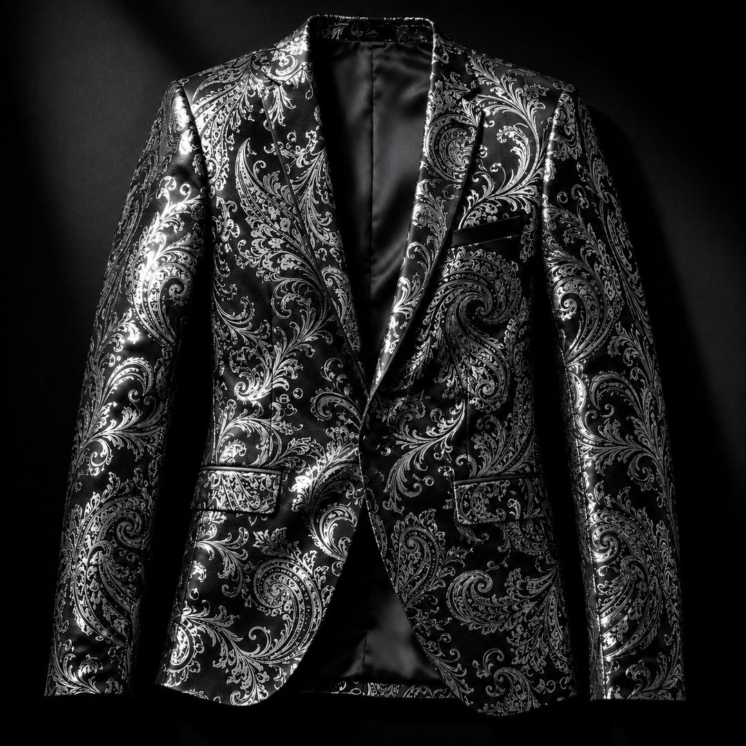 Barocco Foil-Print Party Blazer — ce_metastatic_08