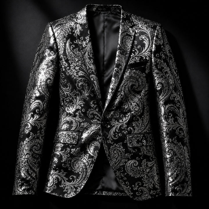 Barocco Foil-Print Party Blazer — ce_metastatic_08