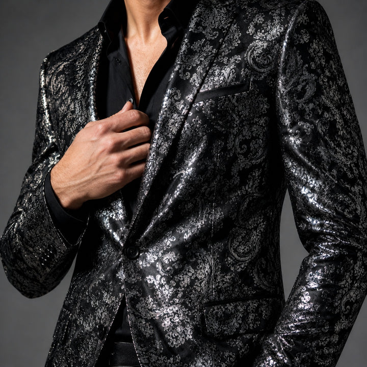 Barocco Foil-Print Party Blazer — ce_studio_01