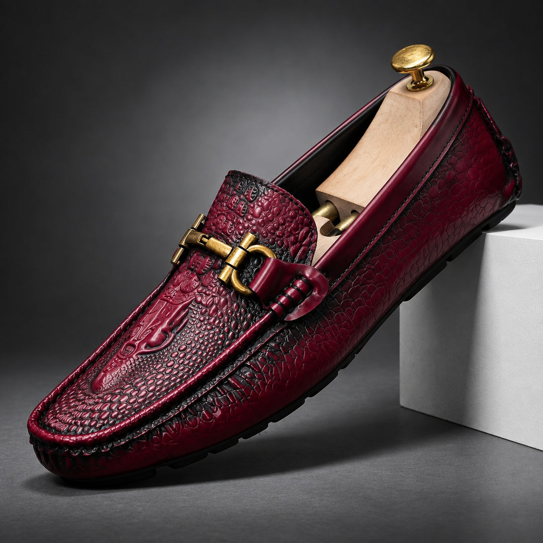 Bayou Croc Driving Loafers — ce_angle_01