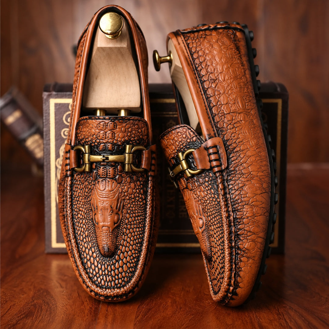 Bayou Croc Driving Loafers — ce_angle_01