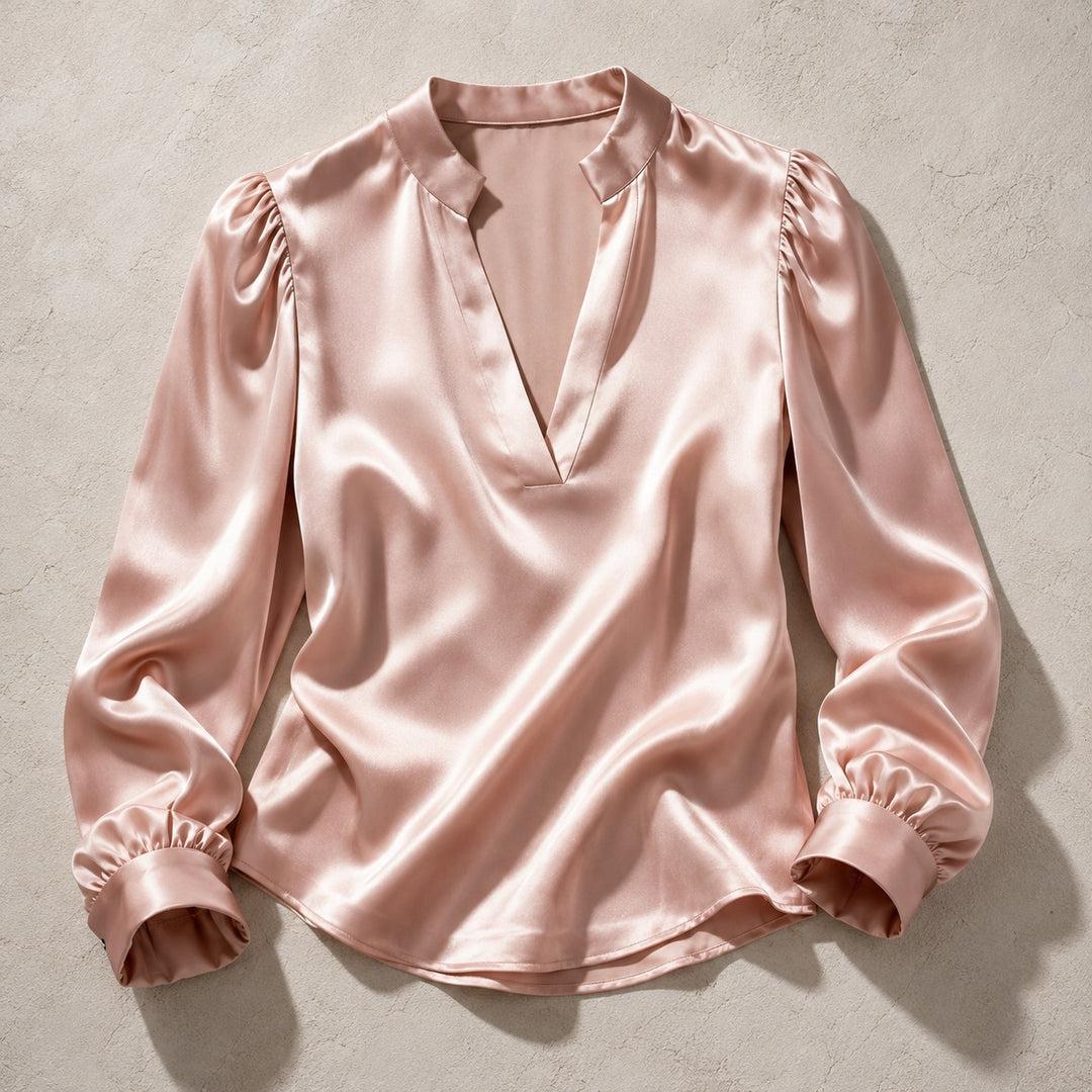 Belvedere Satin V-Neck Blouse — ce_soul_s1_01