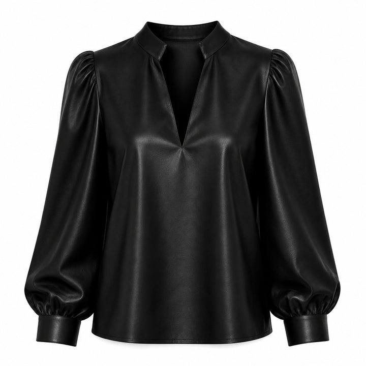 Belvedere Satin V-Neck Blouse — ce_wb_01