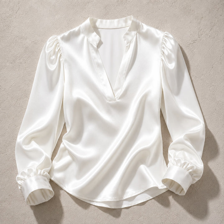 Belvedere Satin V-Neck Blouse — ce_soul_s1_01