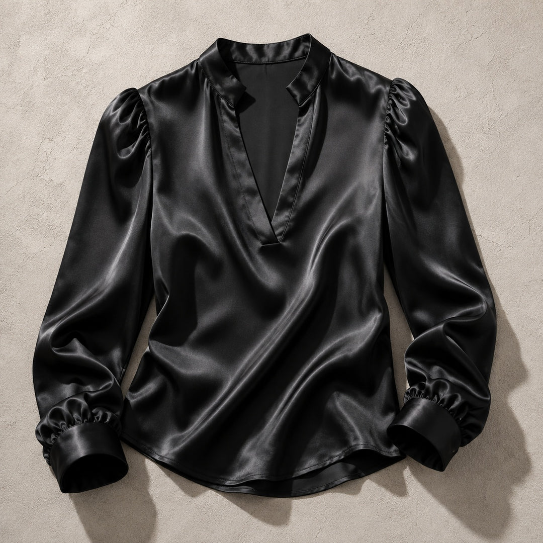 Belvedere Satin V-Neck Blouse — ce_soul_s1_01