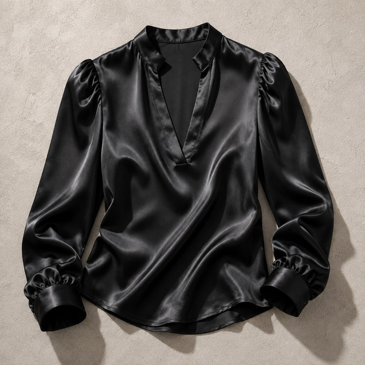 Belvedere Satin V-Neck Blouse — ce_soul_s1_01