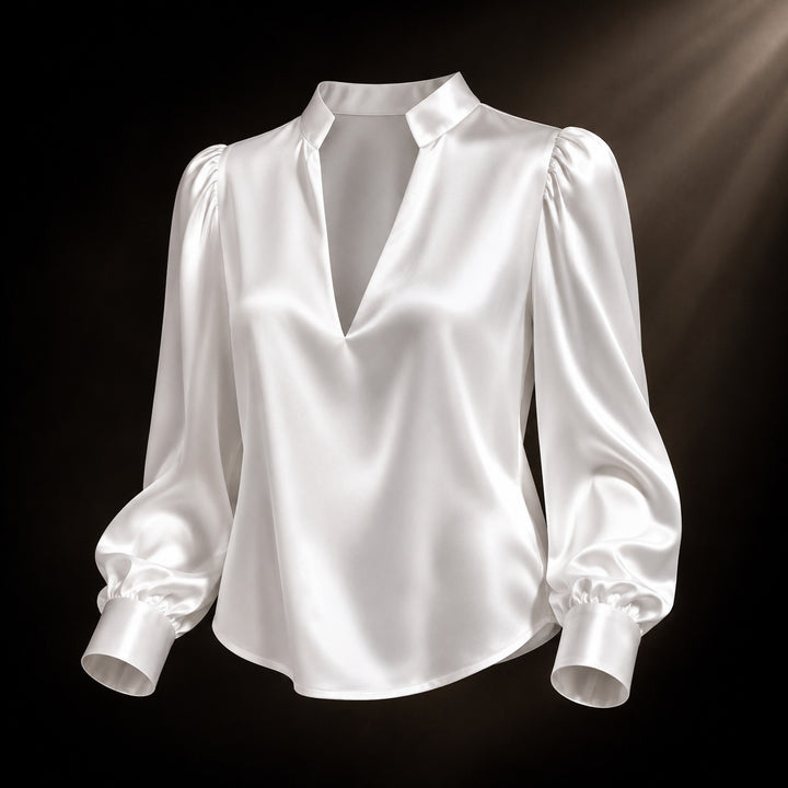 Belvedere Satin V-Neck Blouse — ce_soul_s3_01