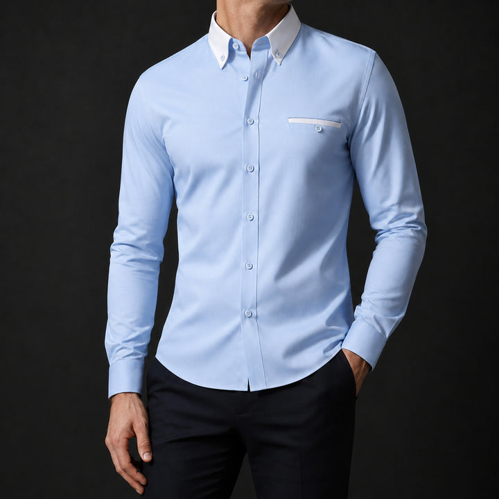 Bordino Contrast-Collar Dress Shirt — ce_studio_01