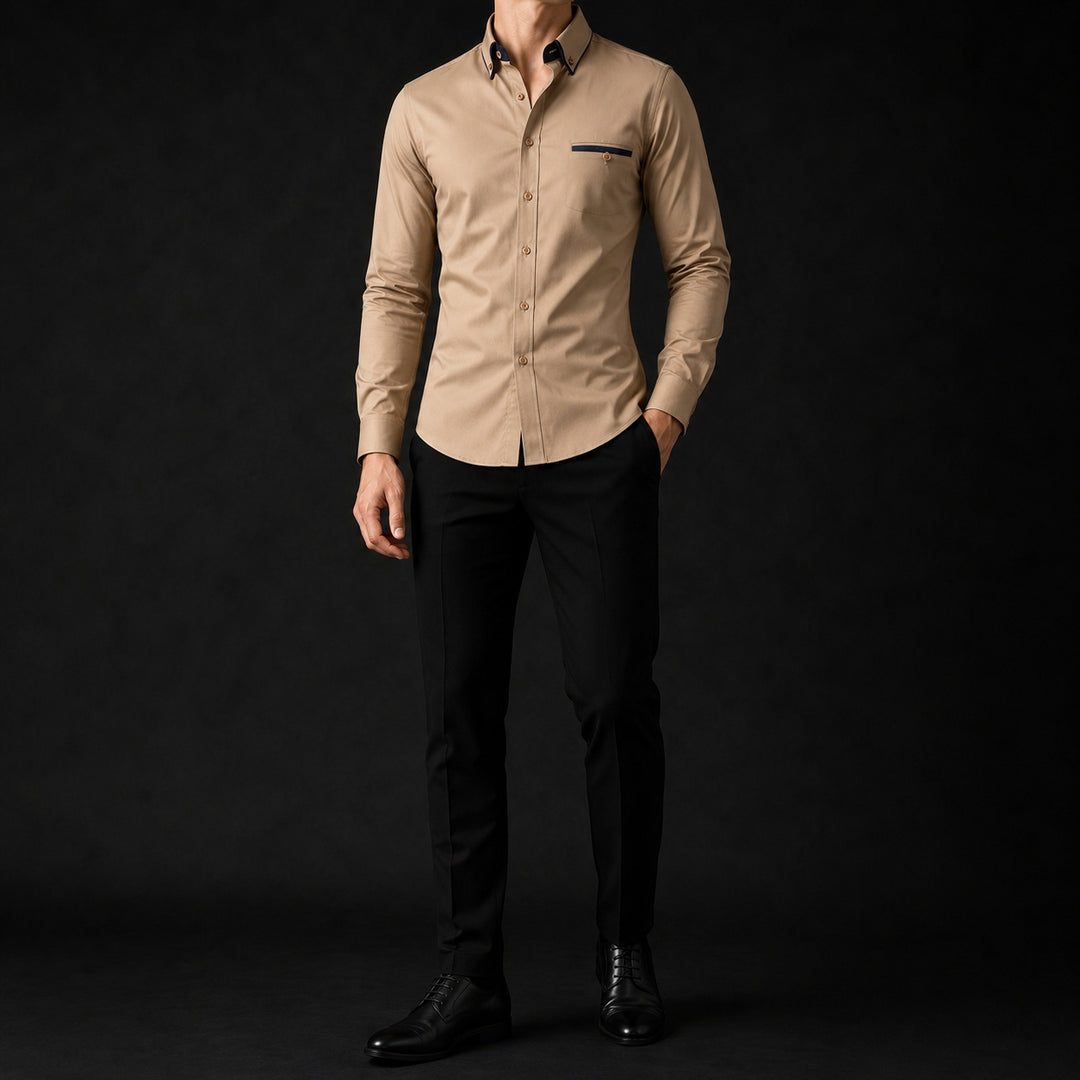 Bordino Contrast-Collar Dress Shirt — ce_studio_01
