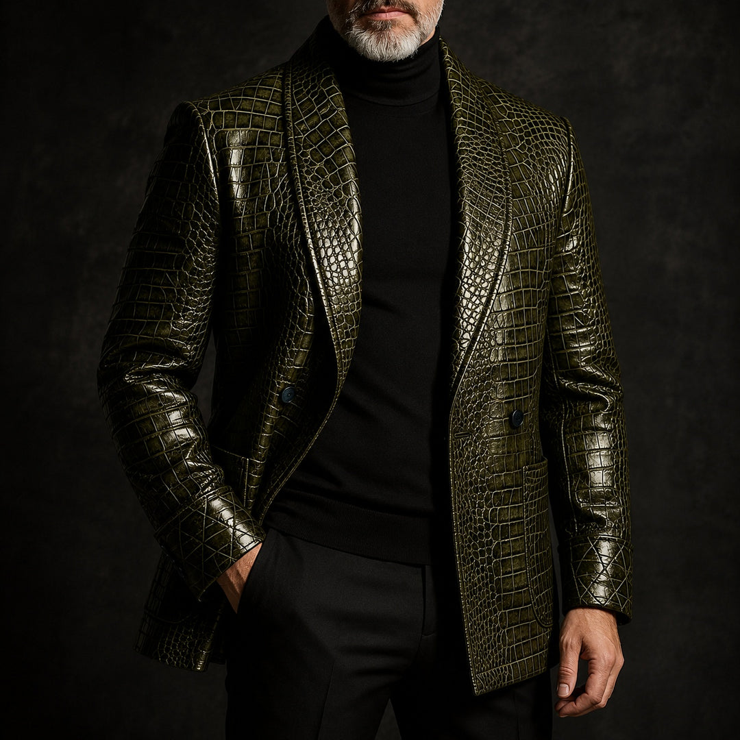 Caimano Croc-Embossed Leather Blazer — ce_metastatic_04