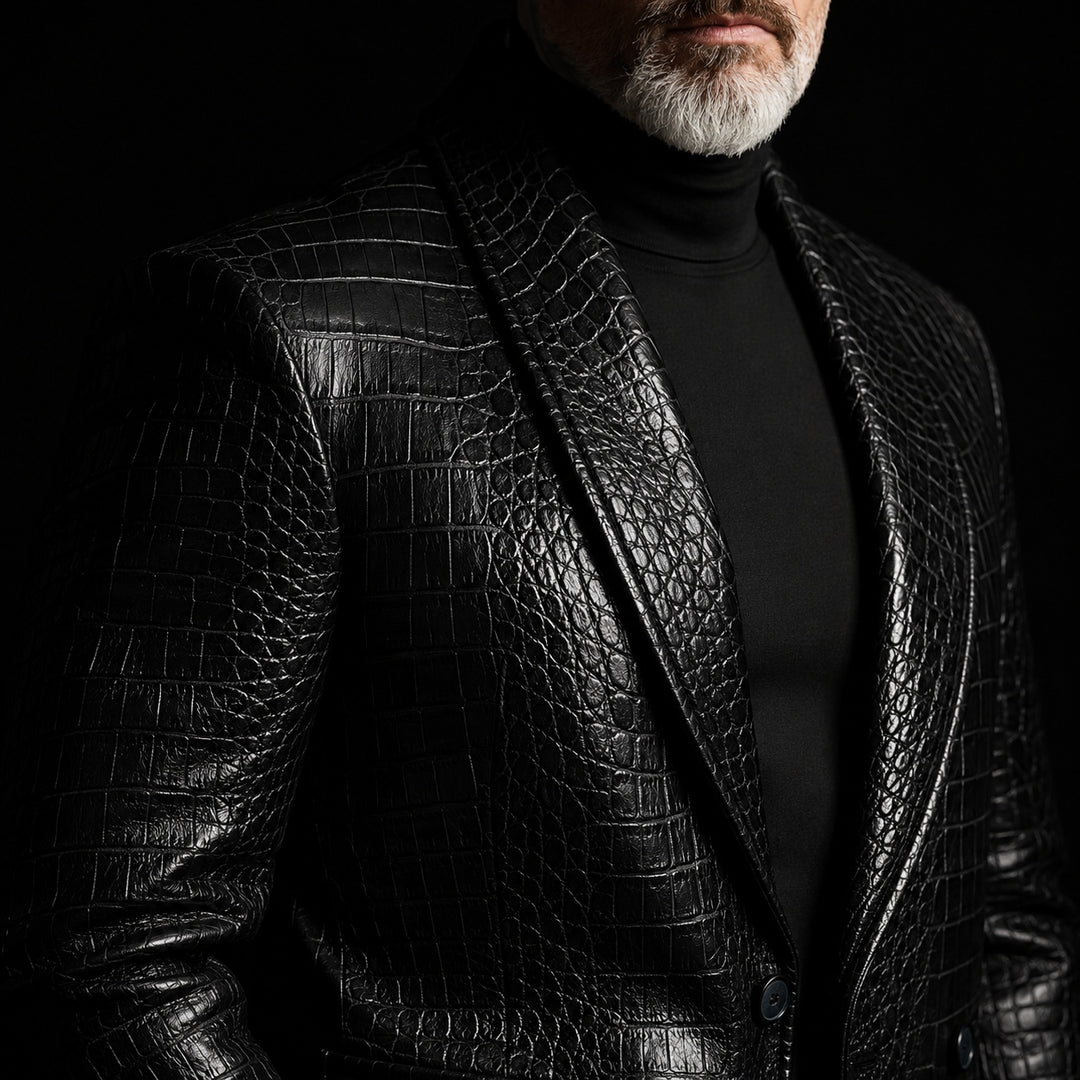 Caimano Croc-Embossed Leather Blazer — ce_metastatic_05