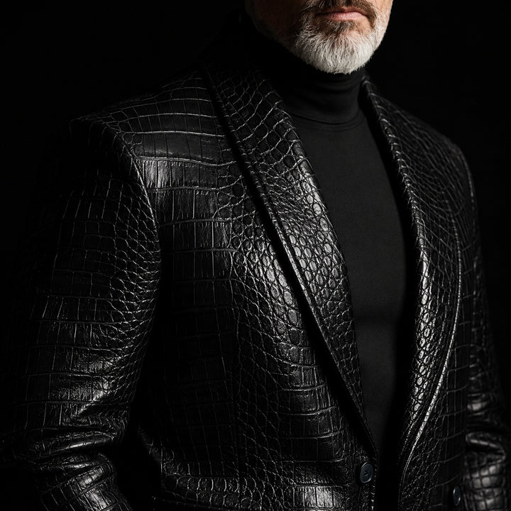 Caimano Croc-Embossed Leather Blazer — ce_metastatic_05