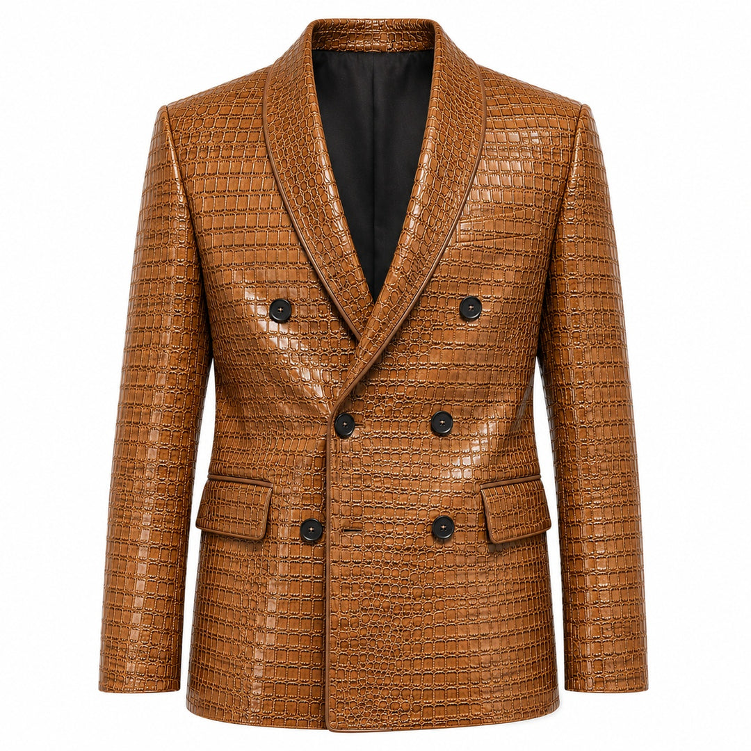 Caimano Croc-Embossed Leather Blazer — ce_wb_01