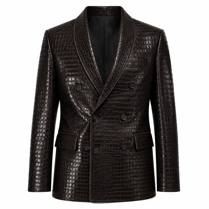 Caimano Croc-Embossed Leather Blazer — ce_wb_01