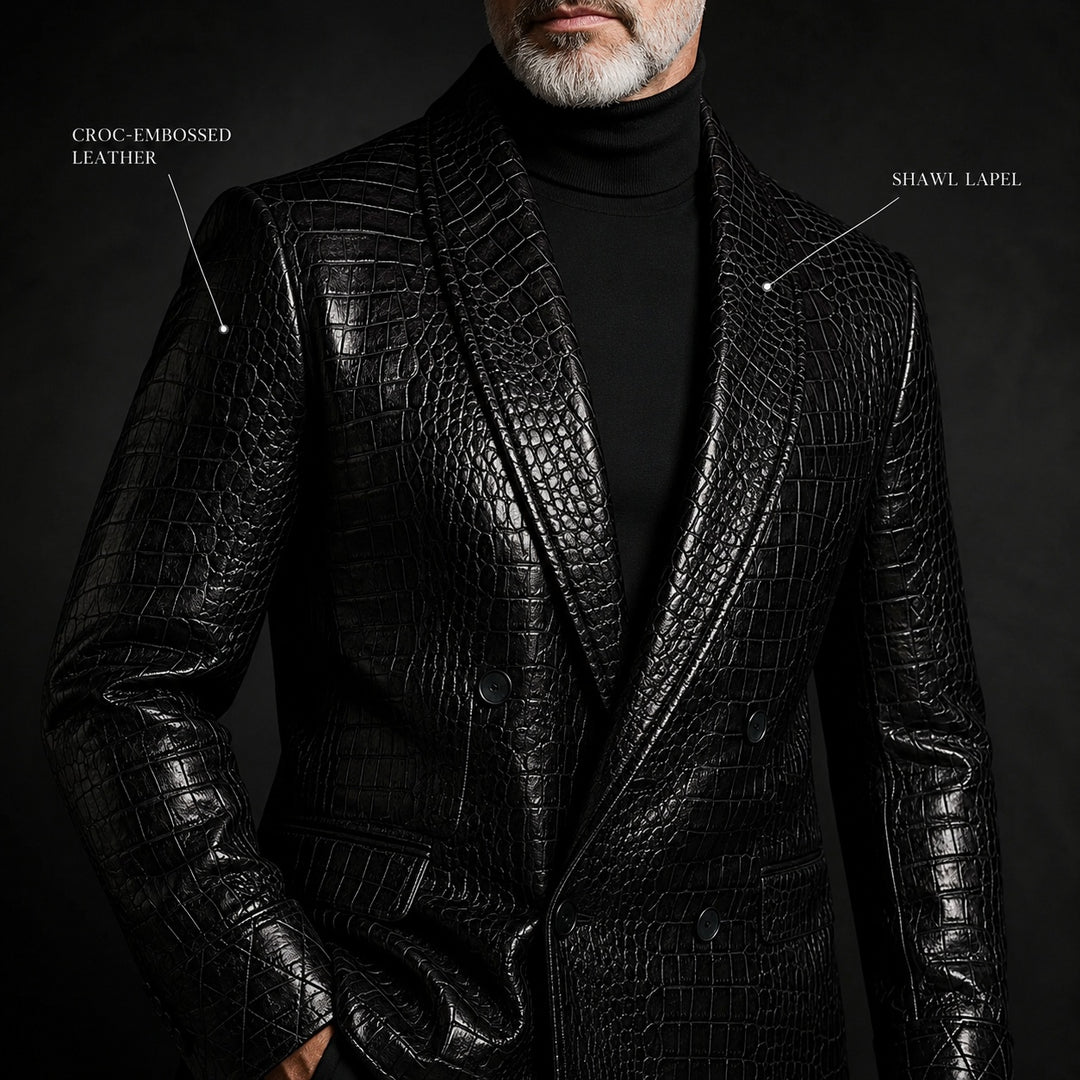 Caimano Croc-Embossed Leather Blazer — ce_metastatic_07