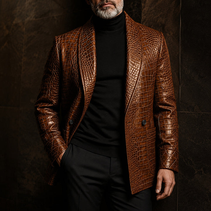 Caimano Croc-Embossed Leather Blazer — ce_metastatic_08