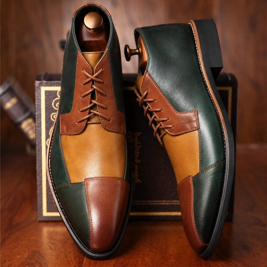 Captoe Colorblock Ankle Boots — ce_angle_01