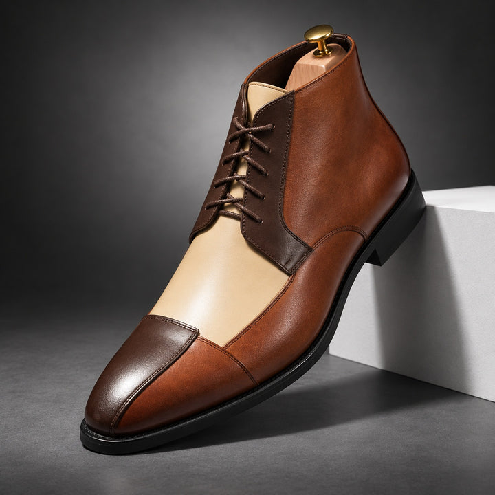 Captoe Colorblock Ankle Boots — ce_angle_01