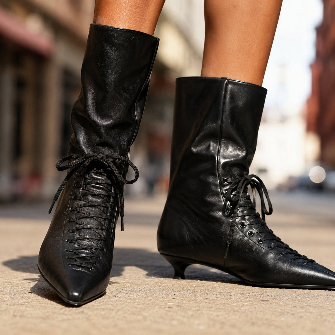 Cavaliera Lace-Up Pointed Ankle Boots — ce_brooklyn_s1_01