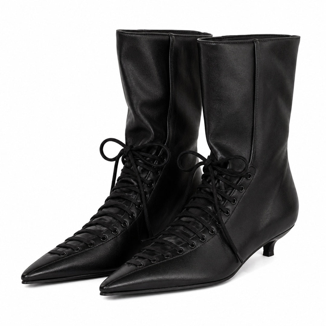 Cavaliera Lace-Up Pointed Ankle Boots — ce_wb_01
