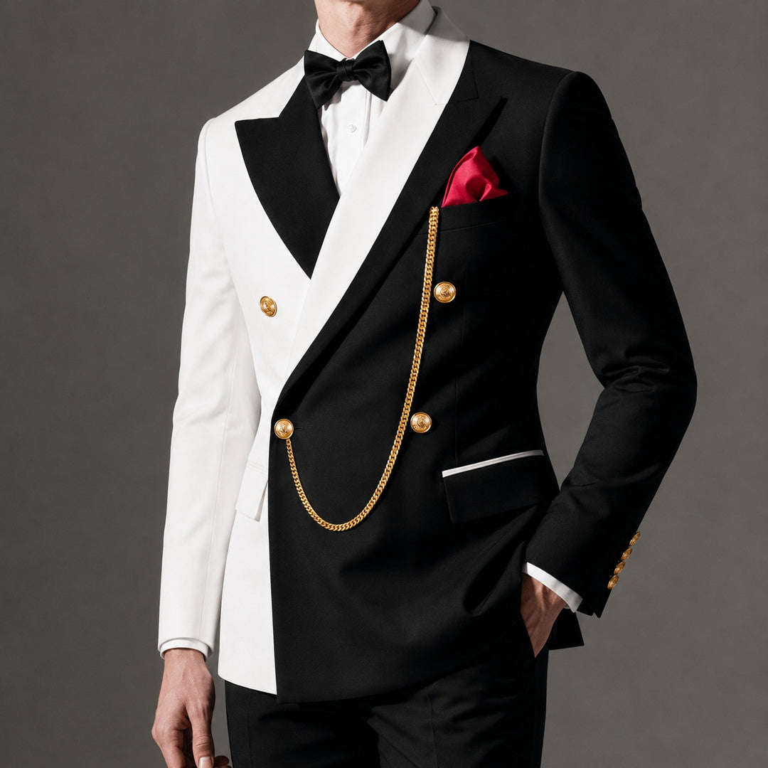 Cavaliere Chain Double-Breasted Tuxedo — ce_studio_01