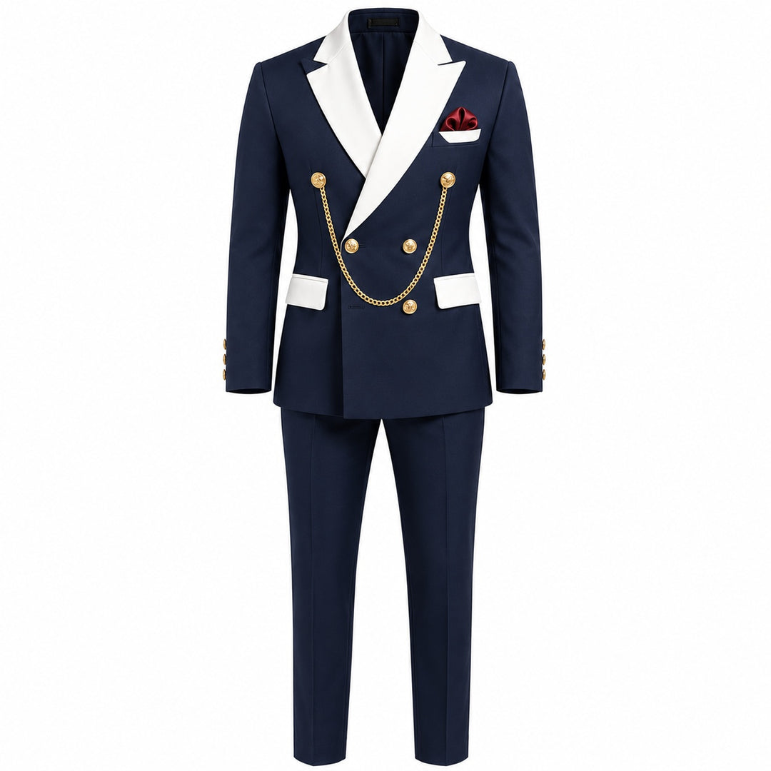 Cavaliere Chain Double-Breasted Tuxedo — ce_wb_01