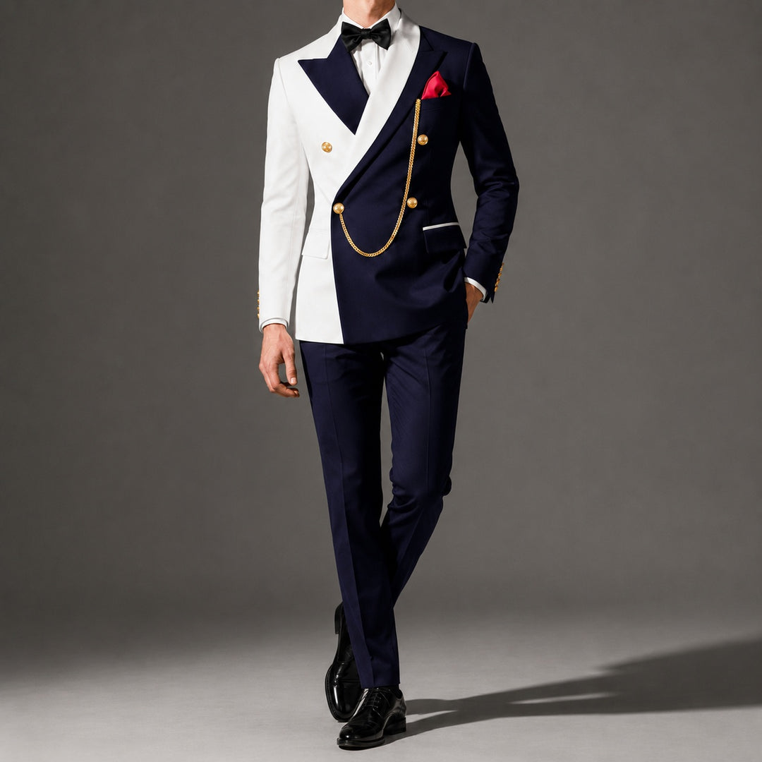 Cavaliere Chain Double-Breasted Tuxedo — ce_studio_02