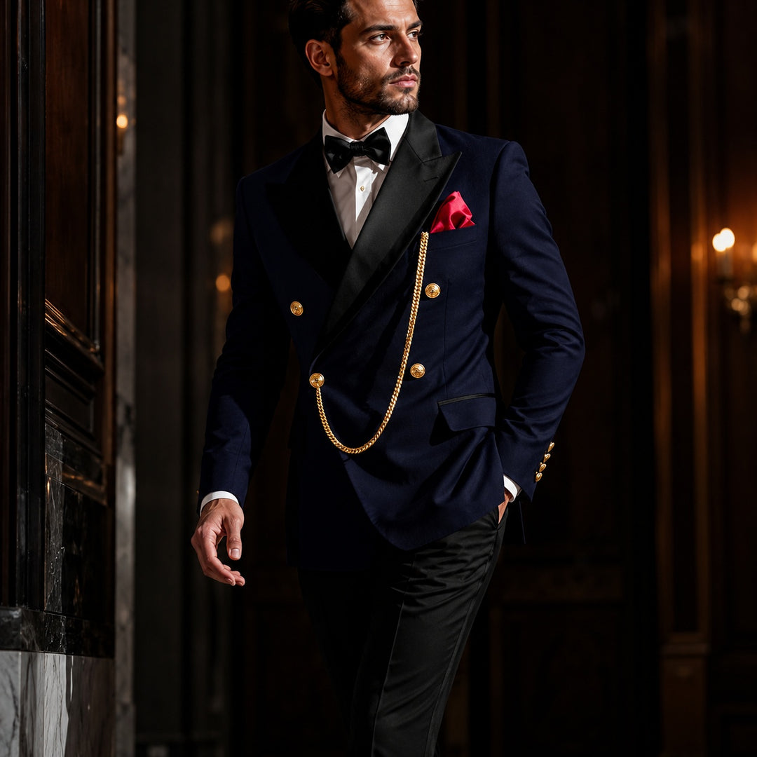 Cavaliere Chain Double-Breasted Tuxedo — ce_metastatic_02