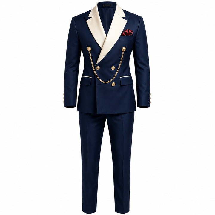 Cavaliere Chain Double-Breasted Tuxedo — ce_wb_01