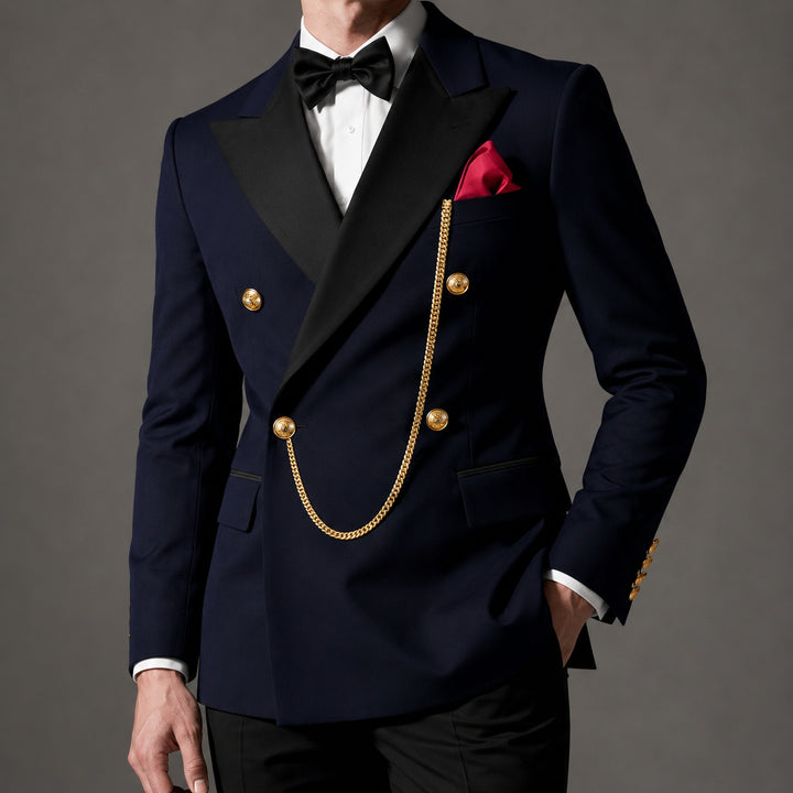 Cavaliere Chain Double-Breasted Tuxedo — ce_studio_04