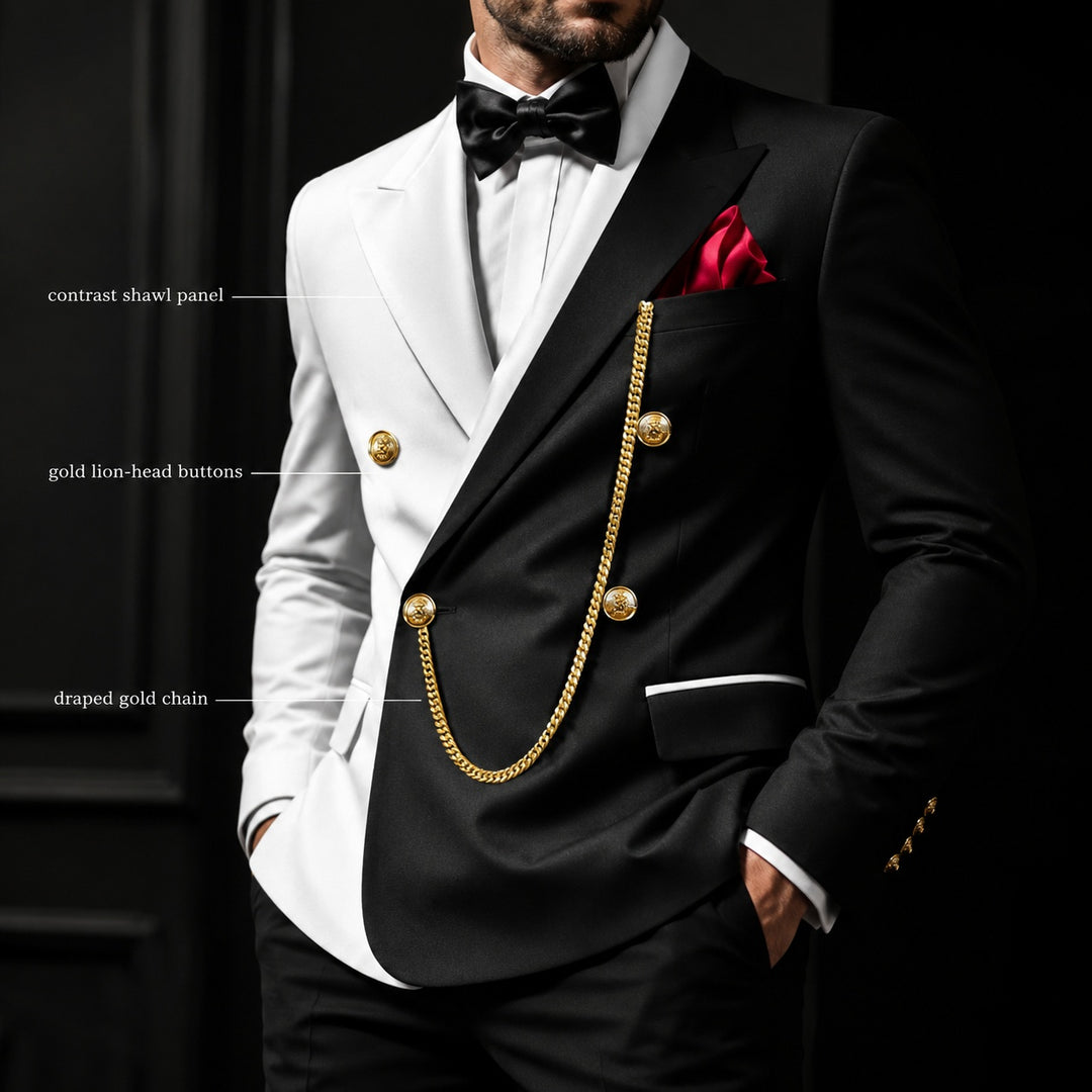 Cavaliere Chain Double-Breasted Tuxedo — ce_metastatic_06