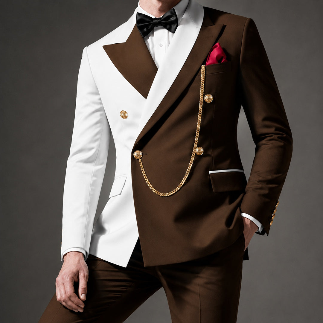 Cavaliere Chain Double-Breasted Tuxedo — ce_studio_06