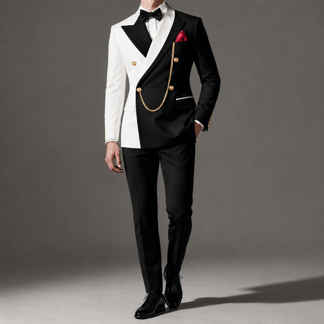 Cavaliere Chain Double-Breasted Tuxedo — ce_studio_08