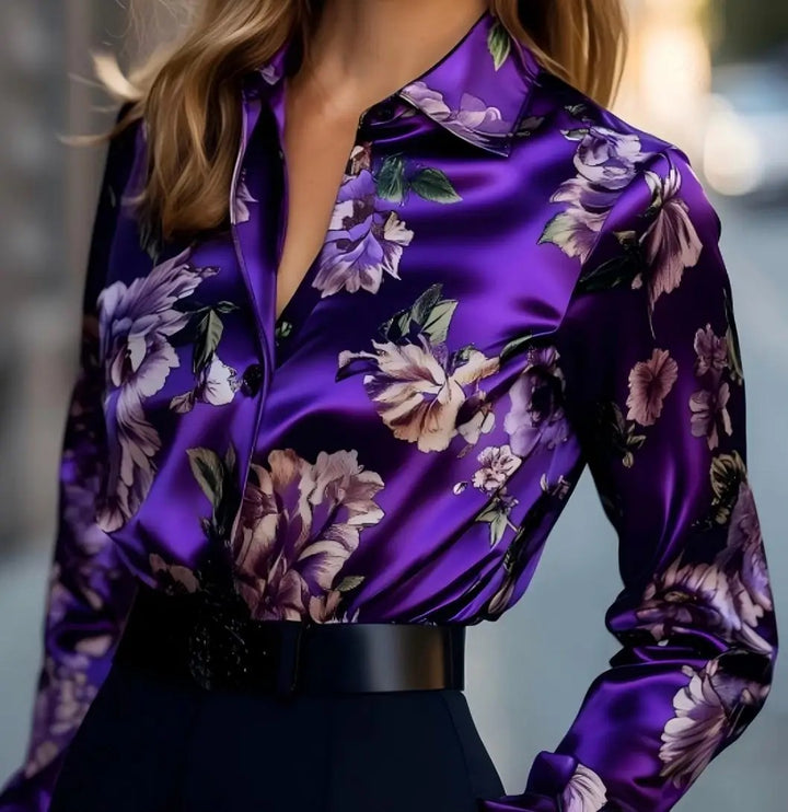 Fioretta Satin Floral Blouse