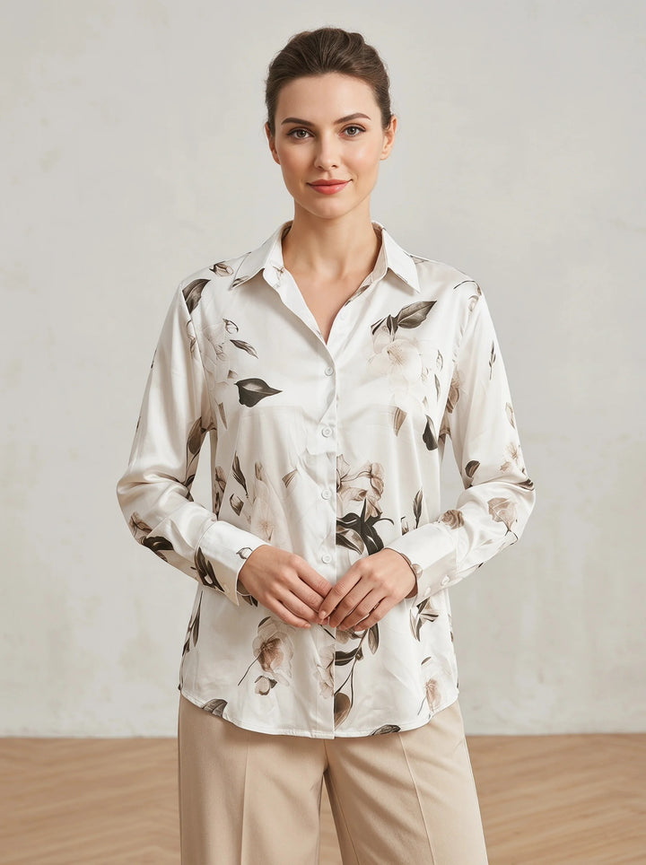 Fioretta Satin Floral Blouse