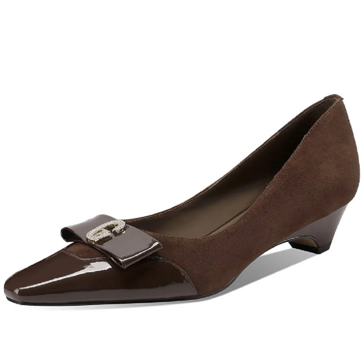 Adriana Buckle Wedge Pumps