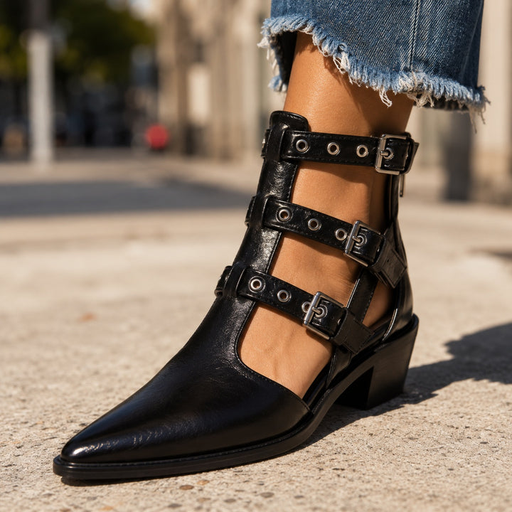 Cinghia Caged Buckle Booties — ce_brooklyn_s2_01