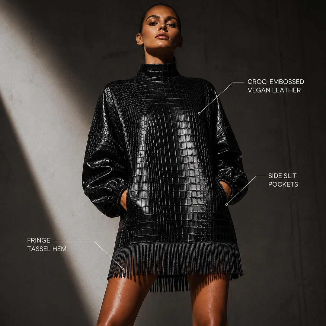 Coccodrillo Fringe-Hem Mini Dress — ce_metastatic_05
