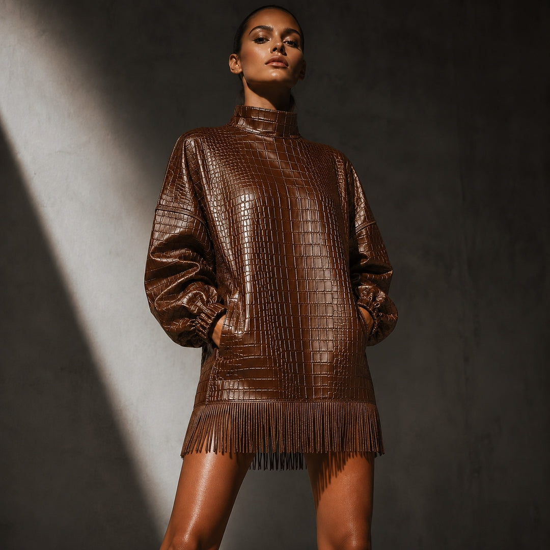 Coccodrillo Fringe-Hem Mini Dress — ce_metastatic_06
